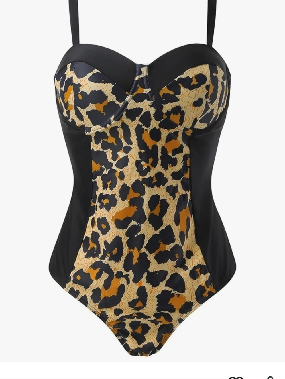Goawtfafs 2Tone One PC Leopard Print  Swimsuit Plus Size 3XL NEW